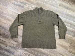 Columbia XCO Men’s Large 1/4 button cotton/wool Sweater Green Knit Vintage XXL